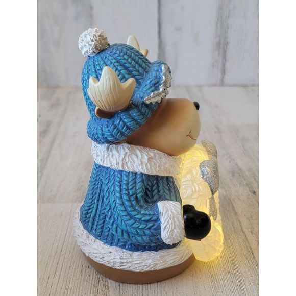 Reindeer silver wreath light up Xmas figure glitter mistletoe - Picture 3 of 7